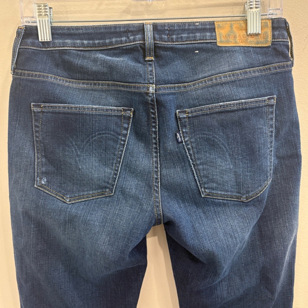 Levis Made & Crafted Pins Skinny Jeans Womens 29x32 Dark Wash Blue Made in Italy - Picture 7 of 13